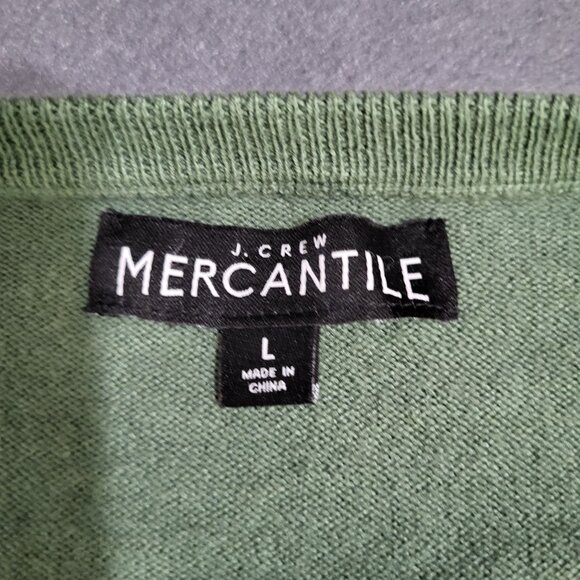 J. Crew Mercantile Men's V Neck LG Merino Wool Blend Sweater Sage Green - Picture 6 of 6